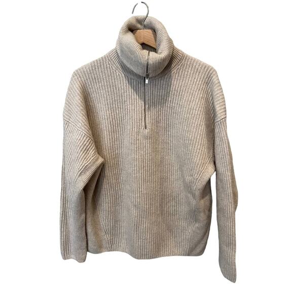 Vince Ribbed Half Zip Sweater Size Medium - Picture 6 of 12